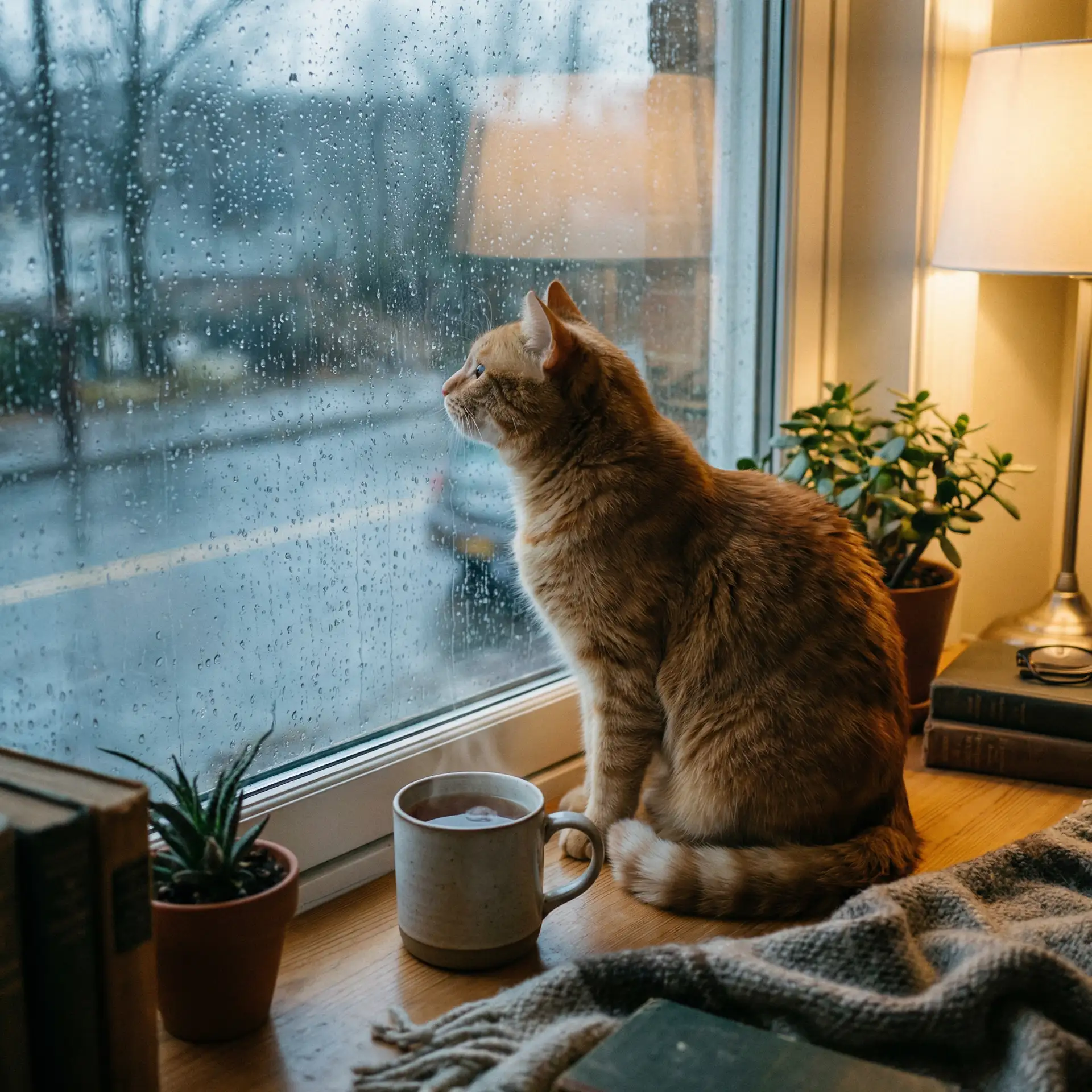 猫咪望着窗外的雨 - 黑帮老大我的365天第二部